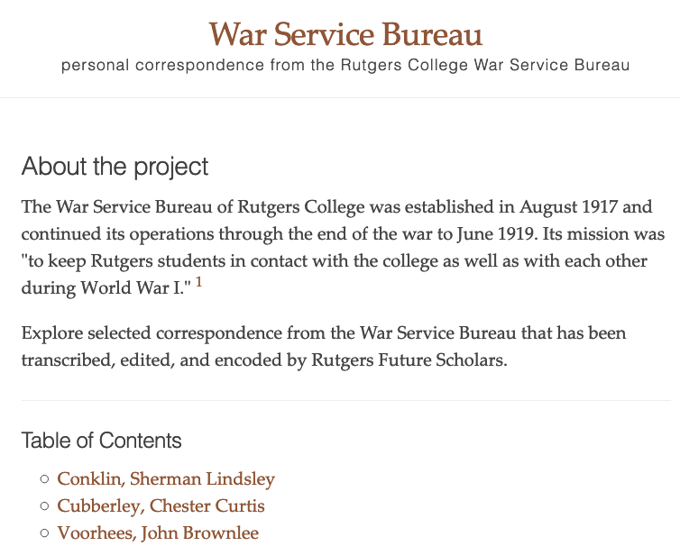 War Service Bureau edition