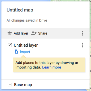 Importing a layer in MyMaps