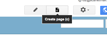 Create page button in G sites